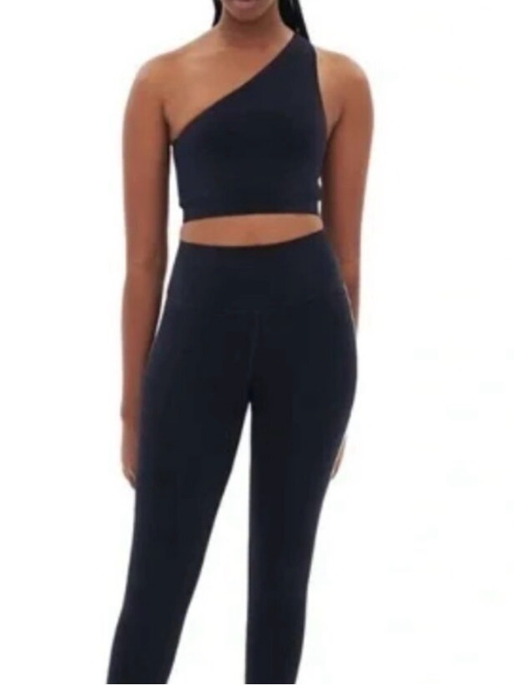Splits59 Black Airweight One Shoulder Longline Sports Bra Tank Sz Small
